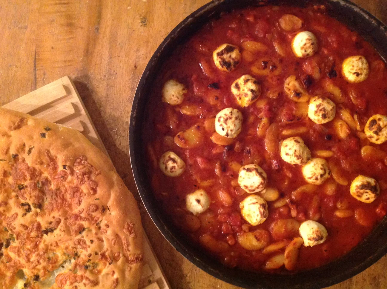 beans and mozzarella