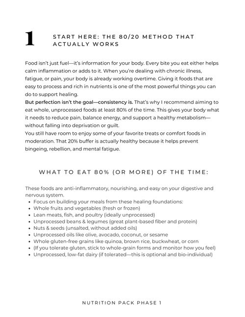 Nutrition Pack page