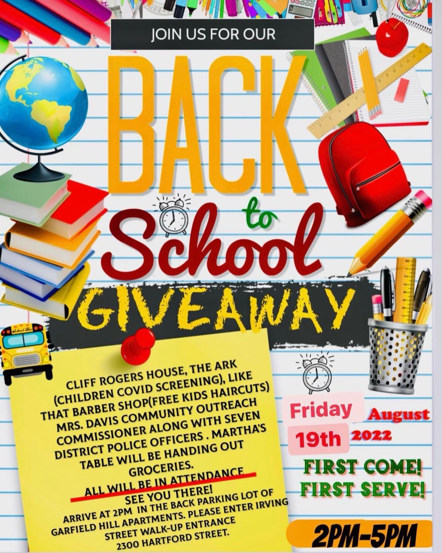 This weeks #Community lineup 🙌🏾 make sure to come in out and support your local community ! 

Back To School Giveaway: Friday August 19th, 2-5pm at Garfield Hill Apts in SE DC

PQC virtual focus group: Friday August 19th, The Perinatal Quality Coll