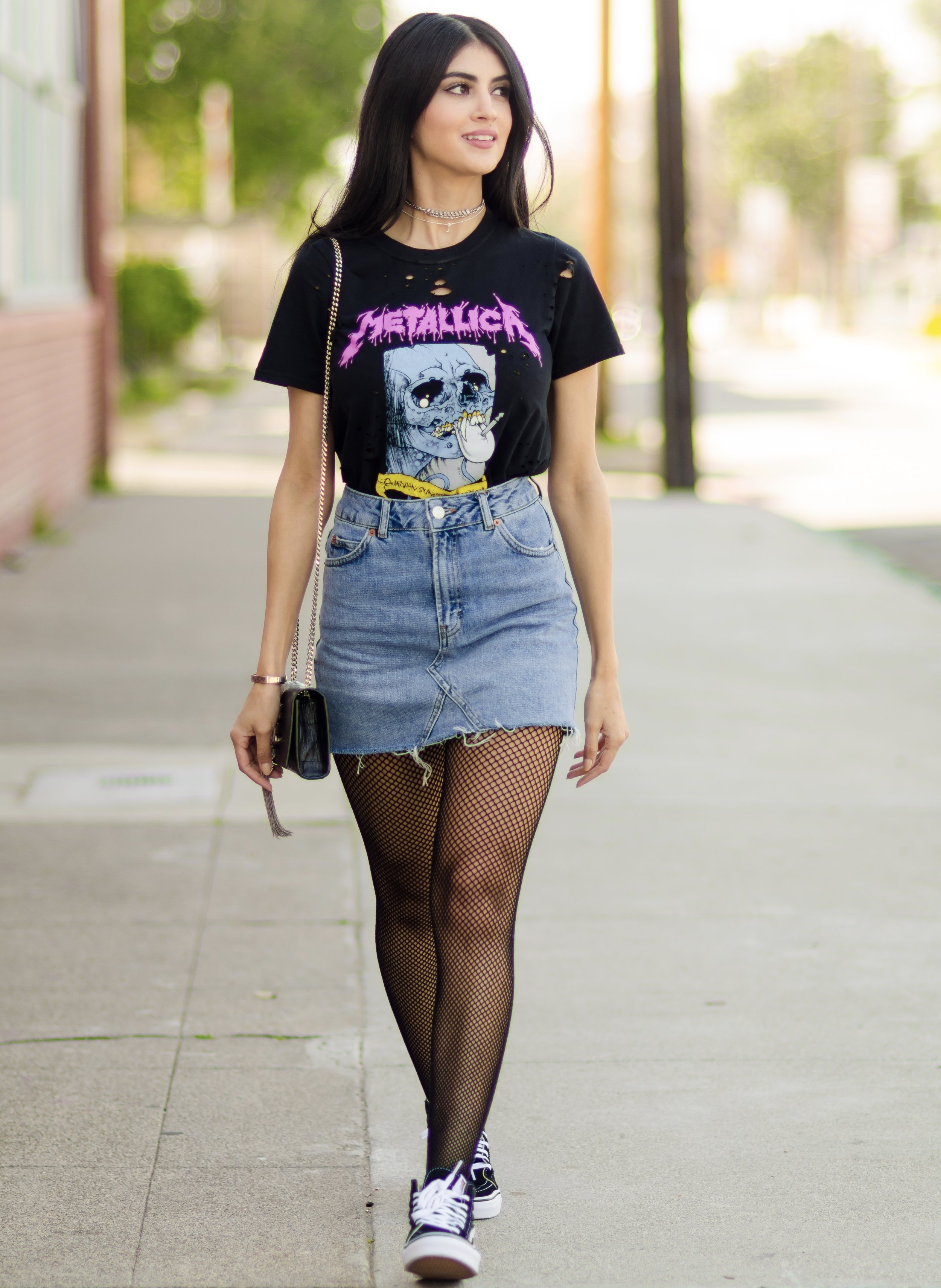 jean skirt and vans