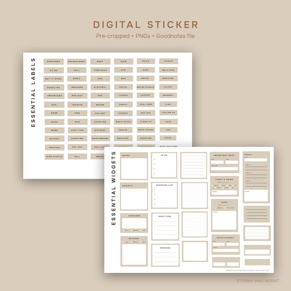 Huge Digital Stickers Bundle - 391+ Stickers and Widgets