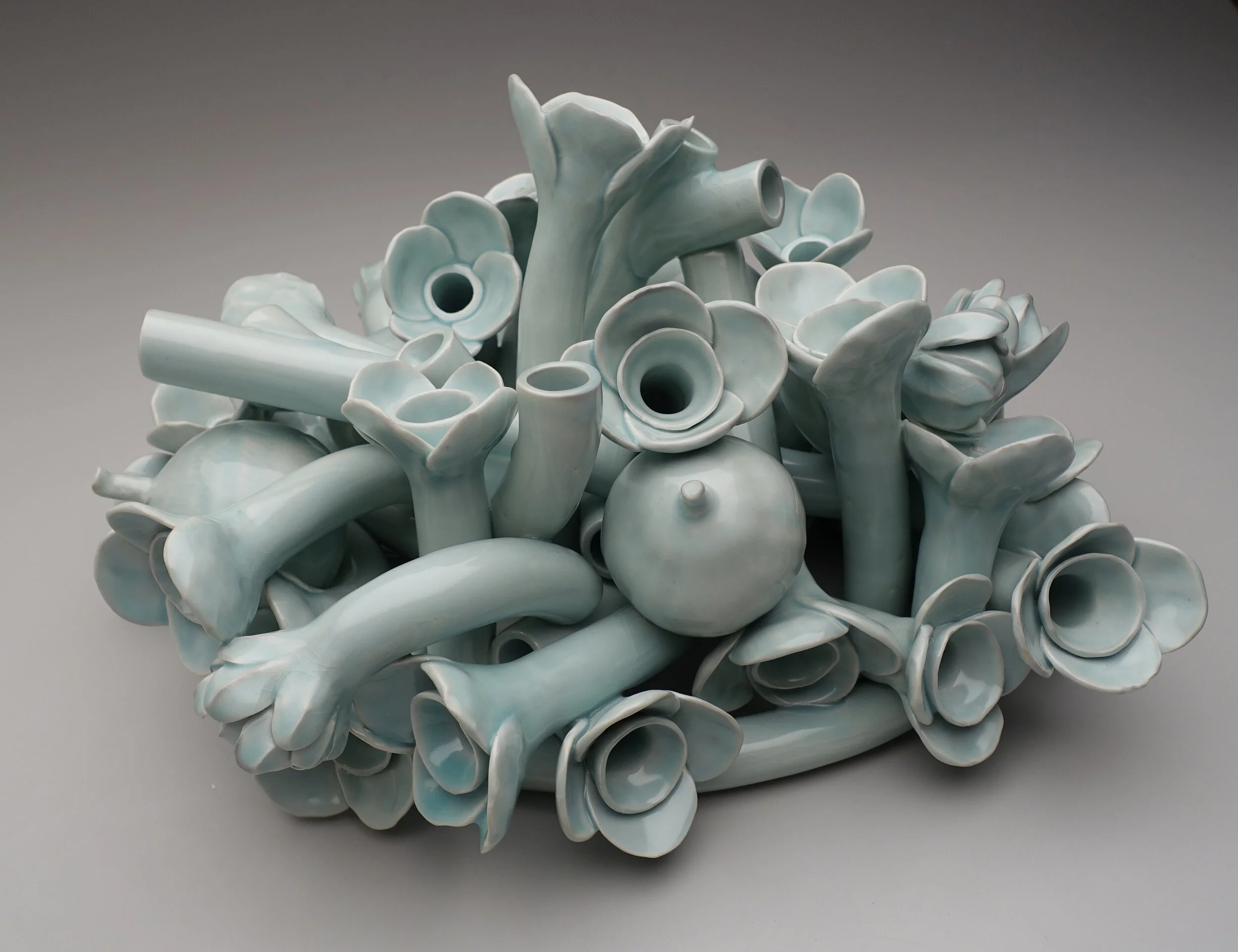 Flora In Celadon with Fruit