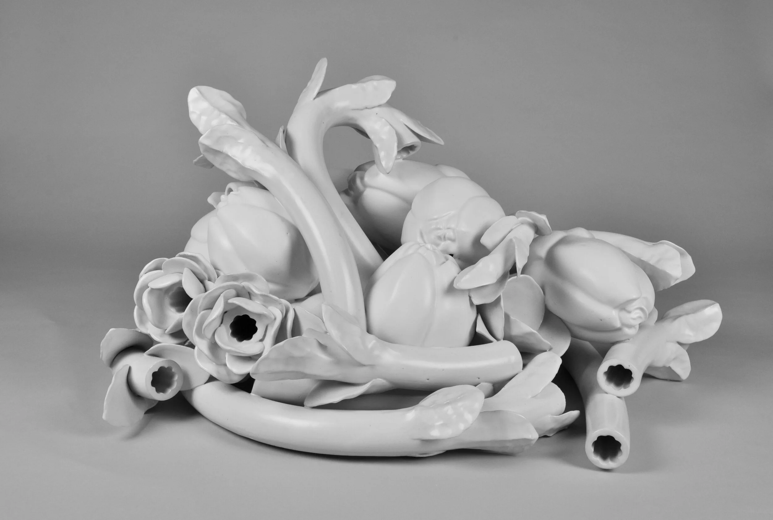 Orchard in White  with Bent Branch