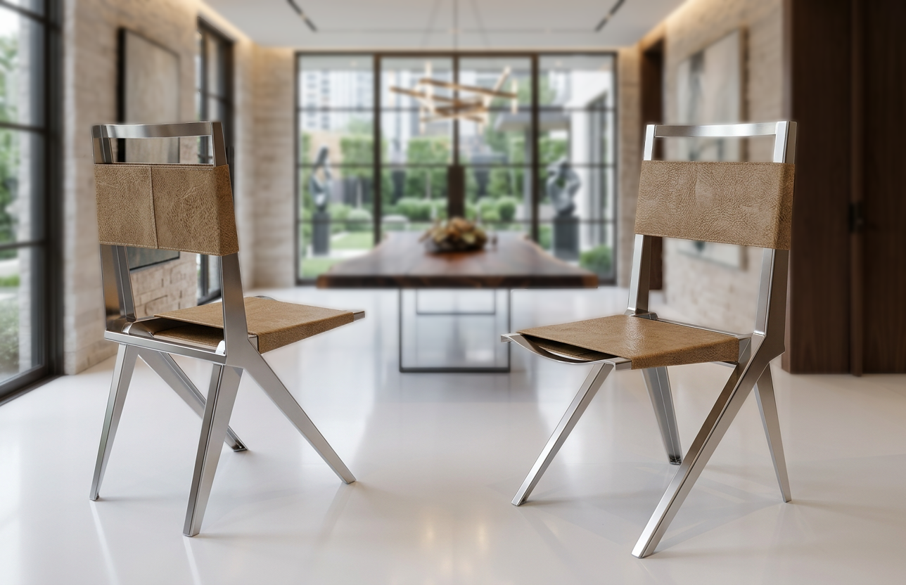 Aluminum Leather Chair