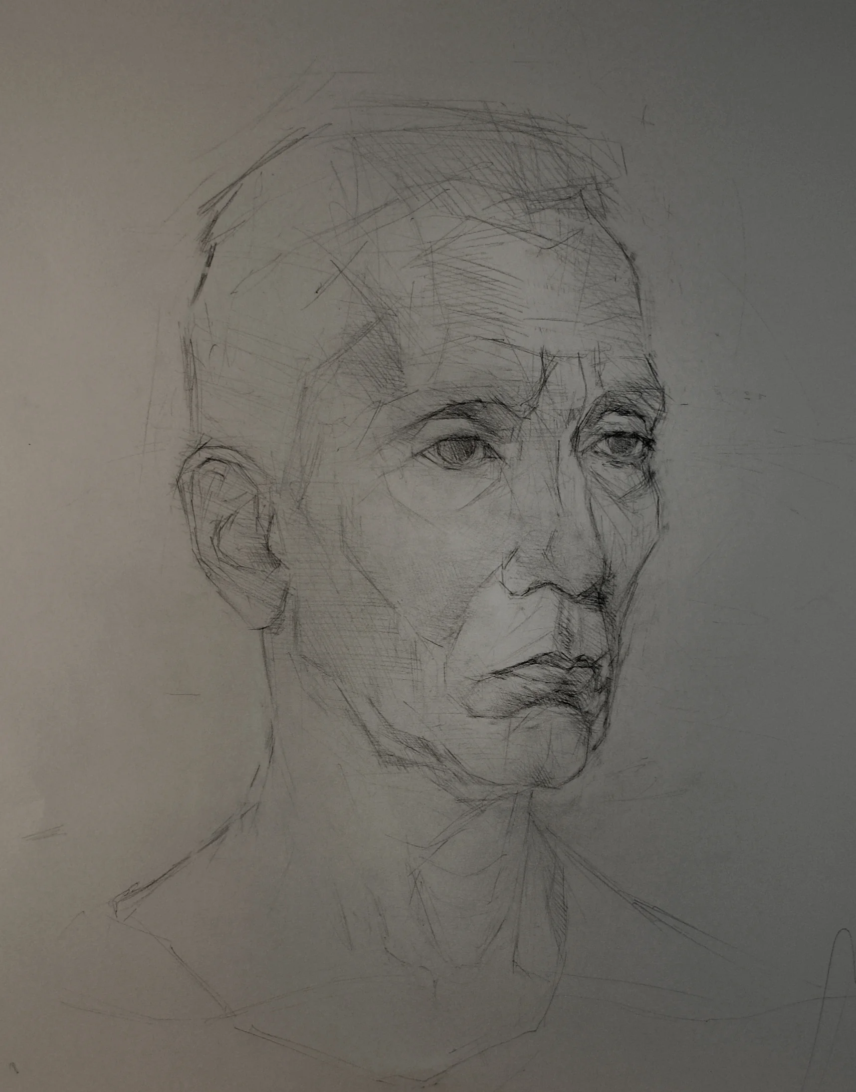  David 2017  Charcoal on toned paper  14 x 17" 