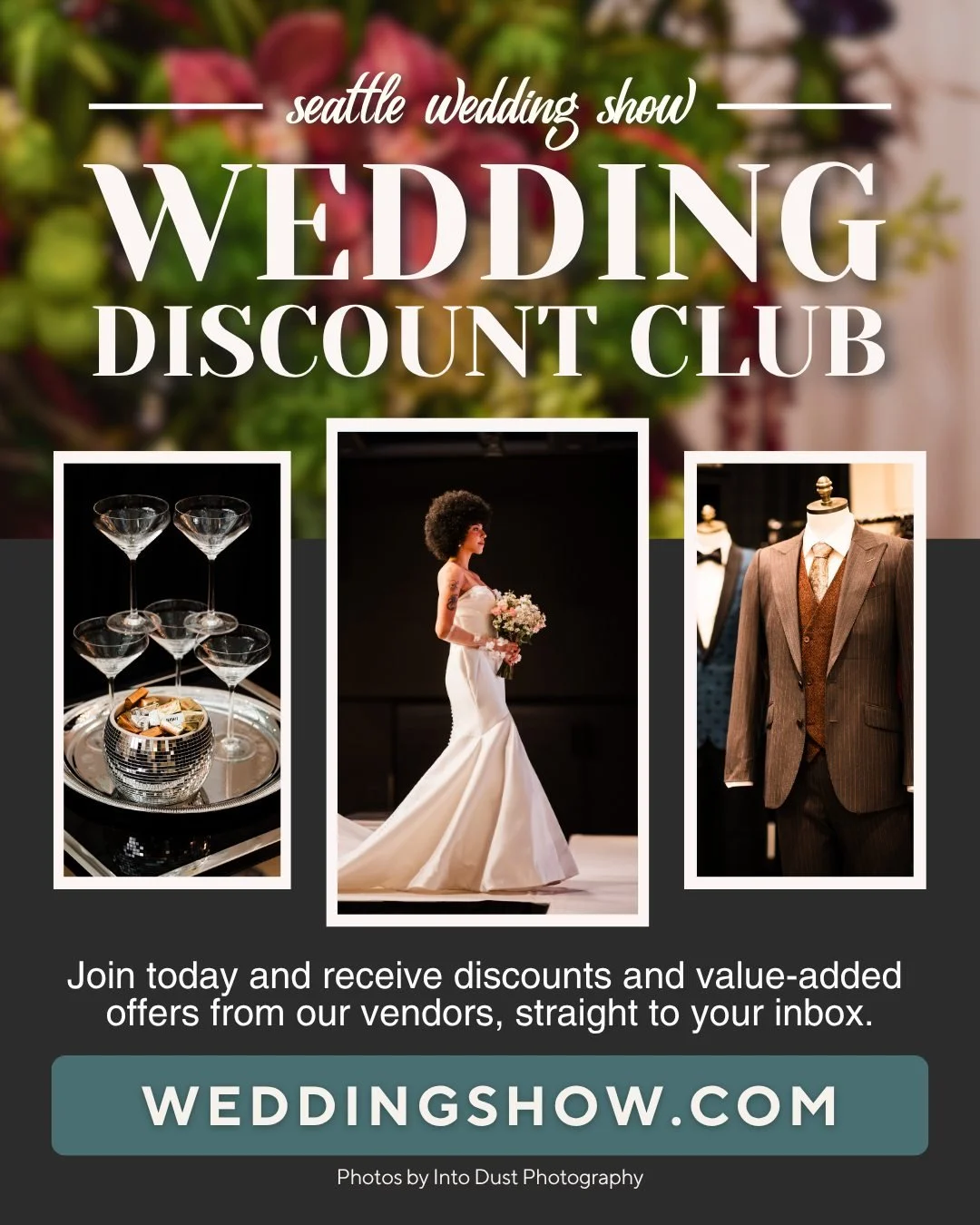 Can we make wedding planning a little easier for you? 🥹💍

Because chasing down vendors, comparing prices, and trying to remember who you loved at the show? Exhausting.

That&rsquo;s why the Wedding Discount Club exists. 💌✨

You sign up once. You g