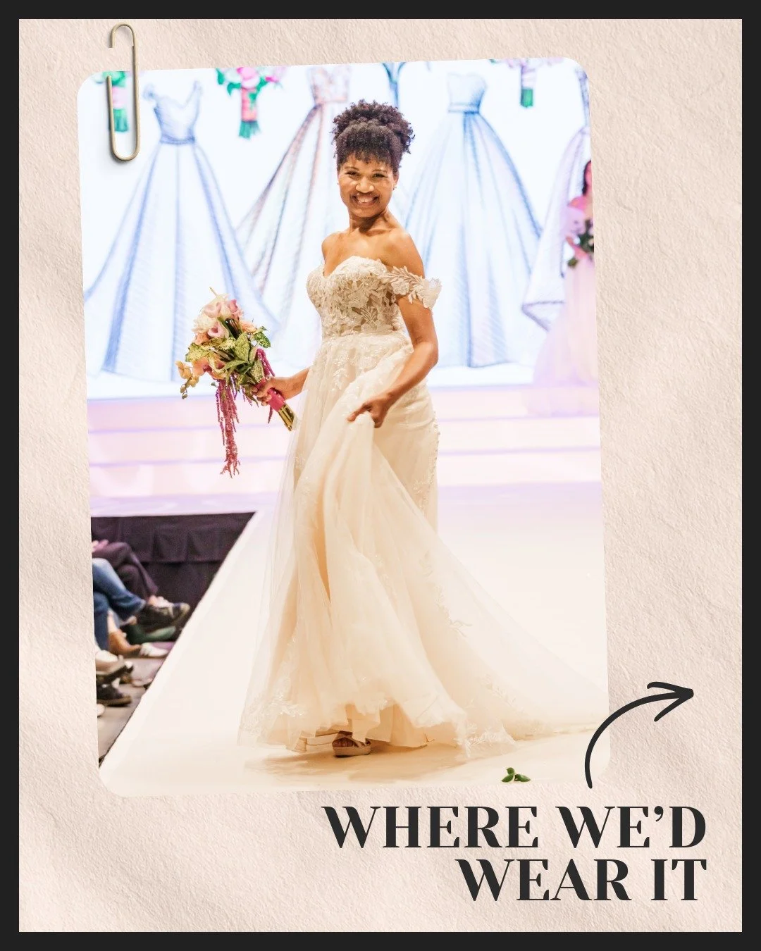 These looks hit the runway and we&rsquo;re imagining all the places they&rsquo;d shine. ✨

From vineyard ceremonies to historic downtown ballrooms and modern art gallery receptions, every look brings its own vibe &mdash; and its own perfect setting.

