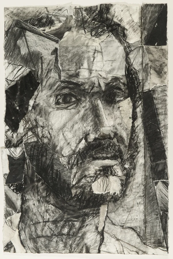 Self collage/charcoal 33.5x22.5" Aug 1998