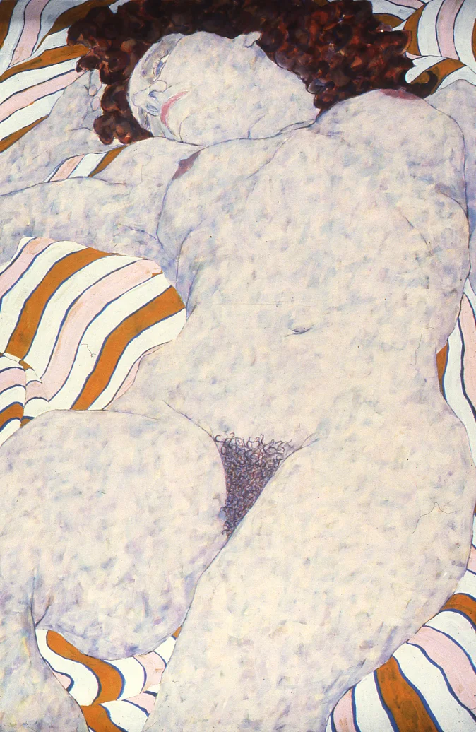 Nude and Pattern gouache/watercolor 40x26" 1983