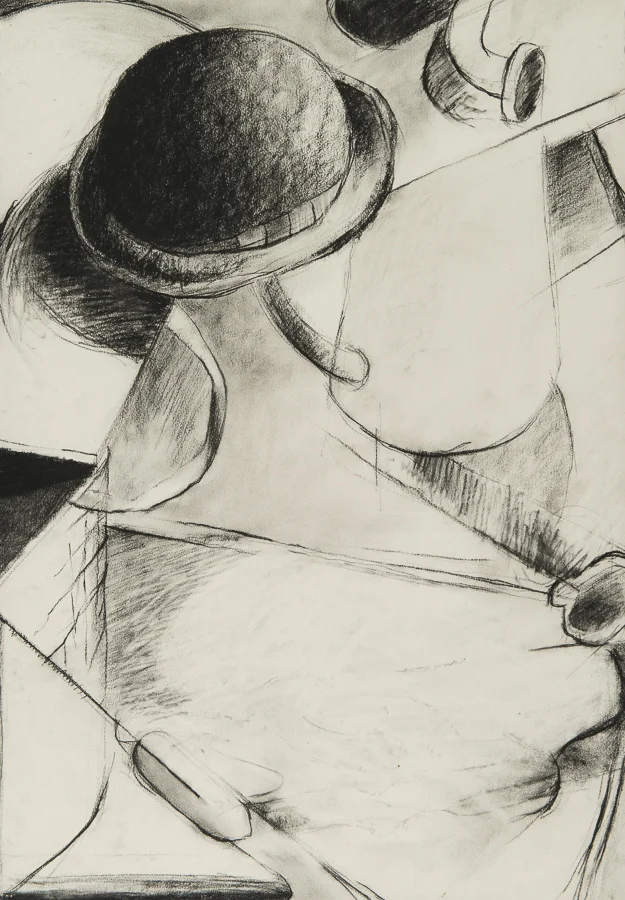 Still life (Derby) conte 30x20.75" 10 April 2001