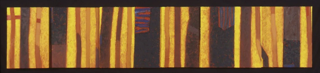 The Walk Home acrylic on wood 24x120.5x5" 18 Aug 1997