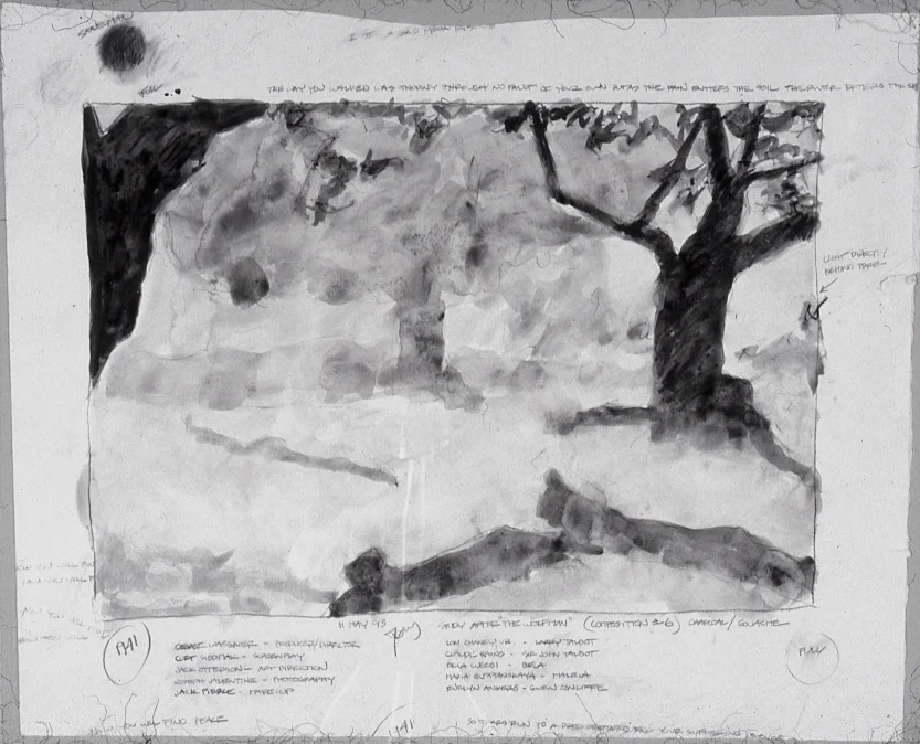Study After "The Wolfman" charcoal/gouache 11 May 1993