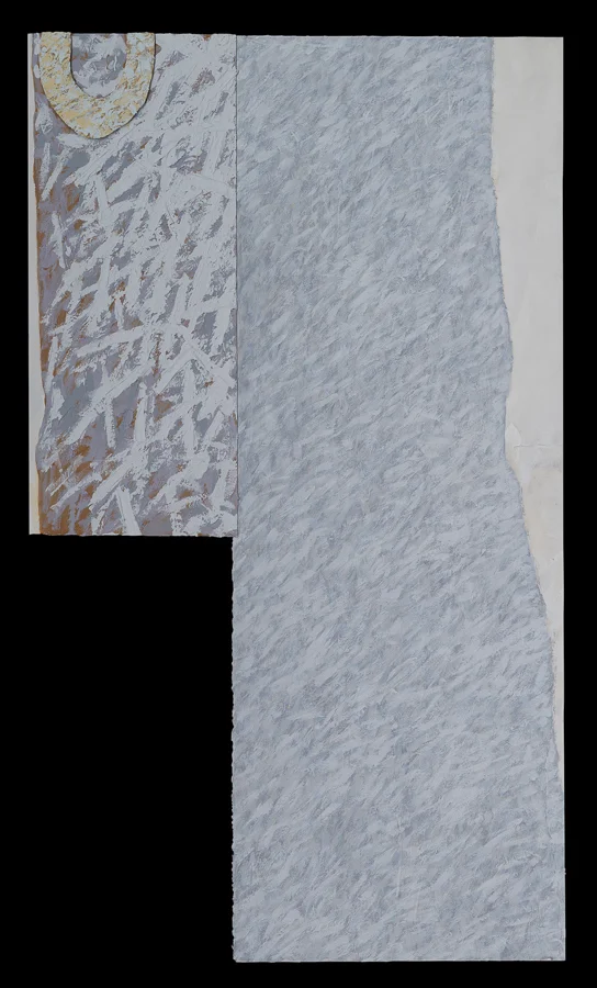 A Fog in the Wood acrylic/collage 40x23" Feb 1992