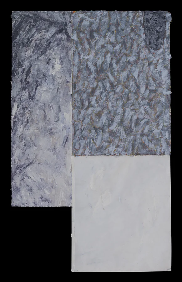 Tracks in the Wood collage:acrylic on paper 40x24.5%22 August 1992.jpg