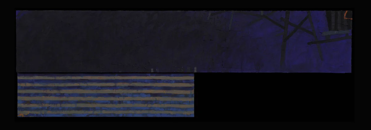 Pier Pressure (Old Orchard)_Acrylic_collage on wood_31x96x7.75"_2015