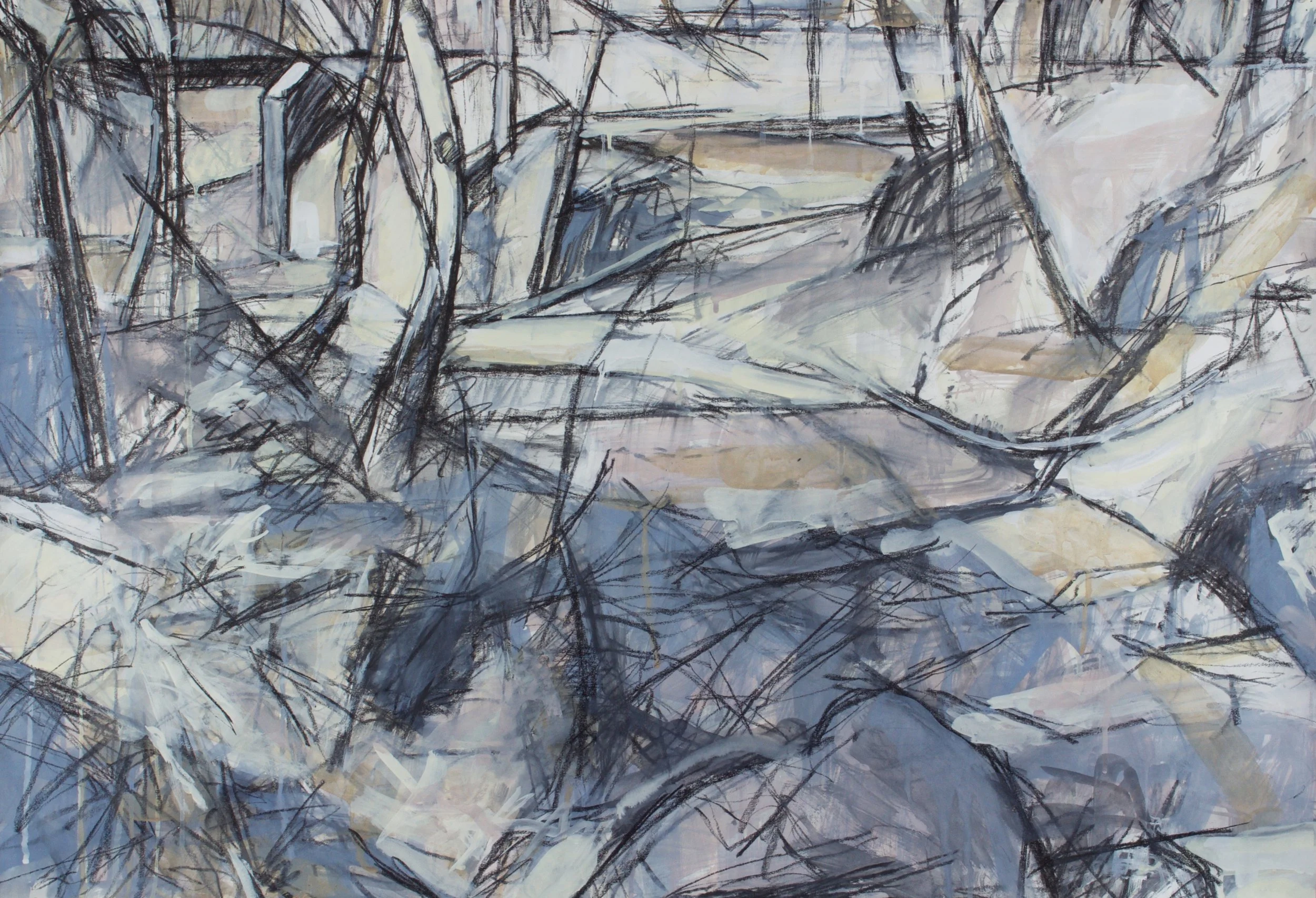 Little Telico gouache/conte 30x44" 30 June 21