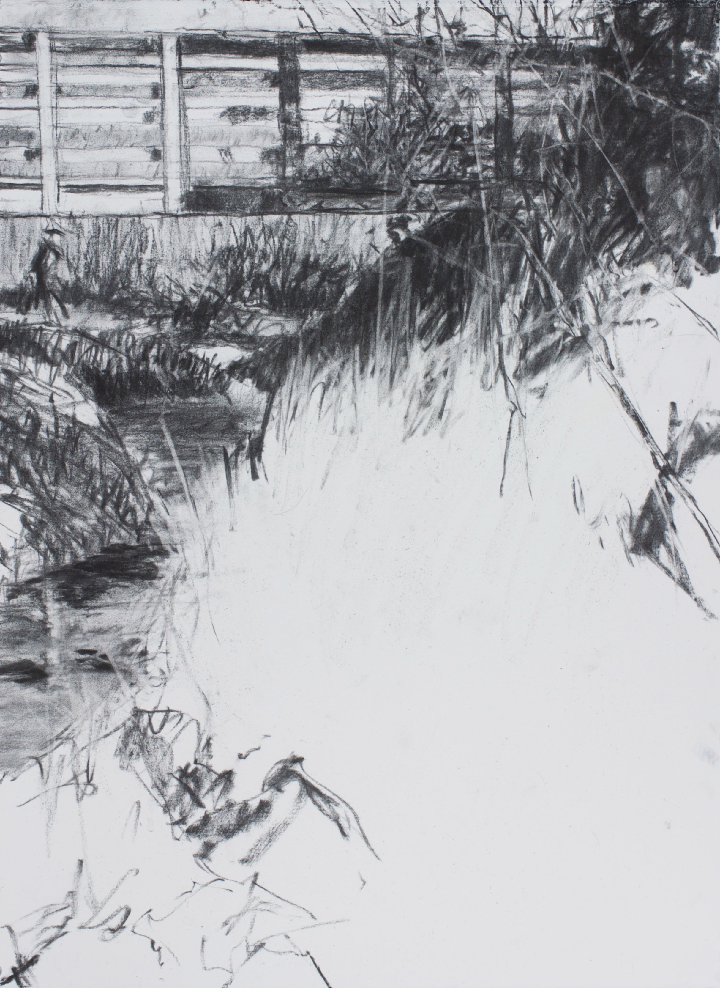 Bridge Over Bread and Cheese Run vinecharcoal 30x22" 9 Feb 20