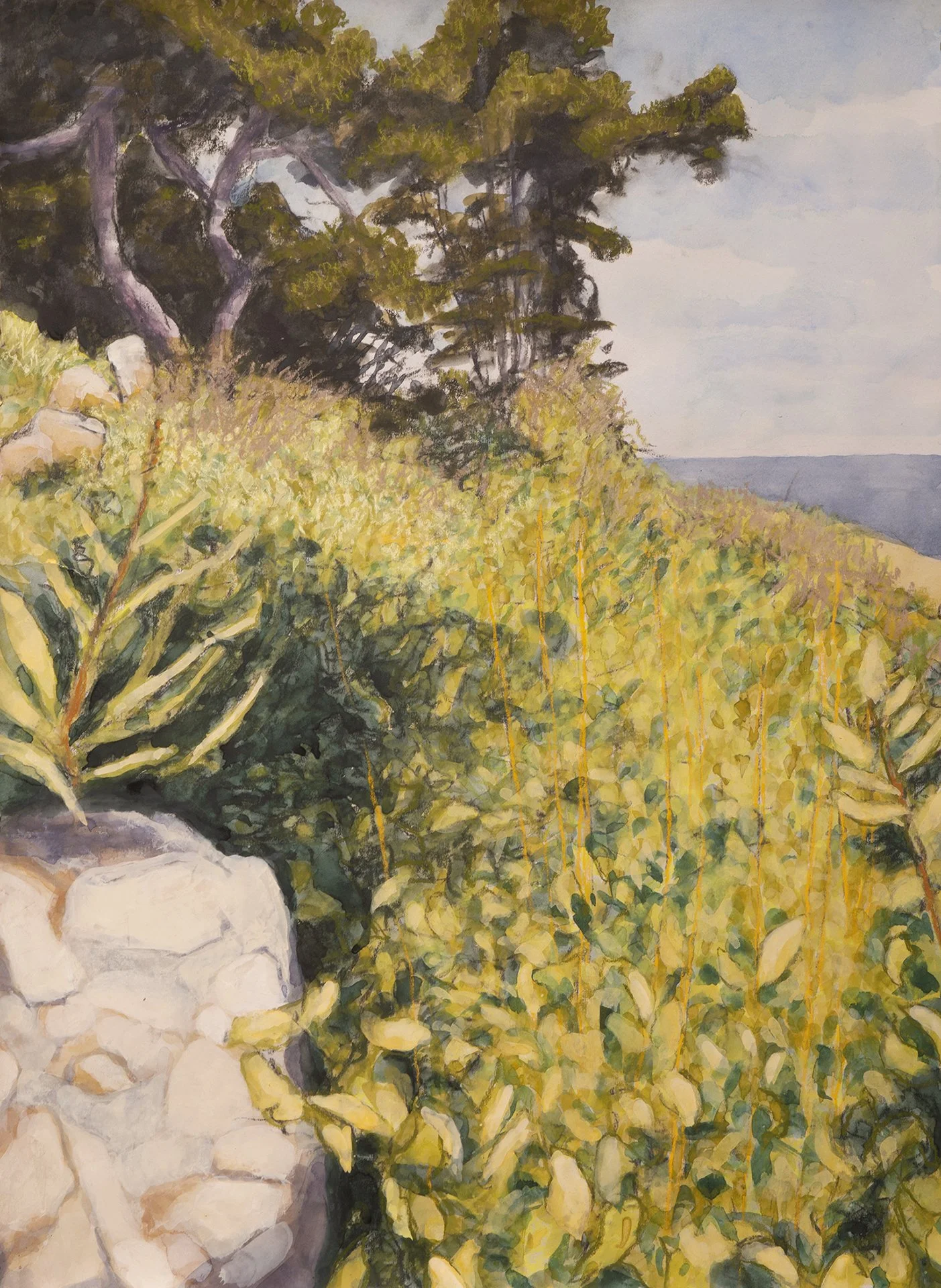 Bristol, Maine gouache/pastel/charcoal 30x22" 19 Jan 26