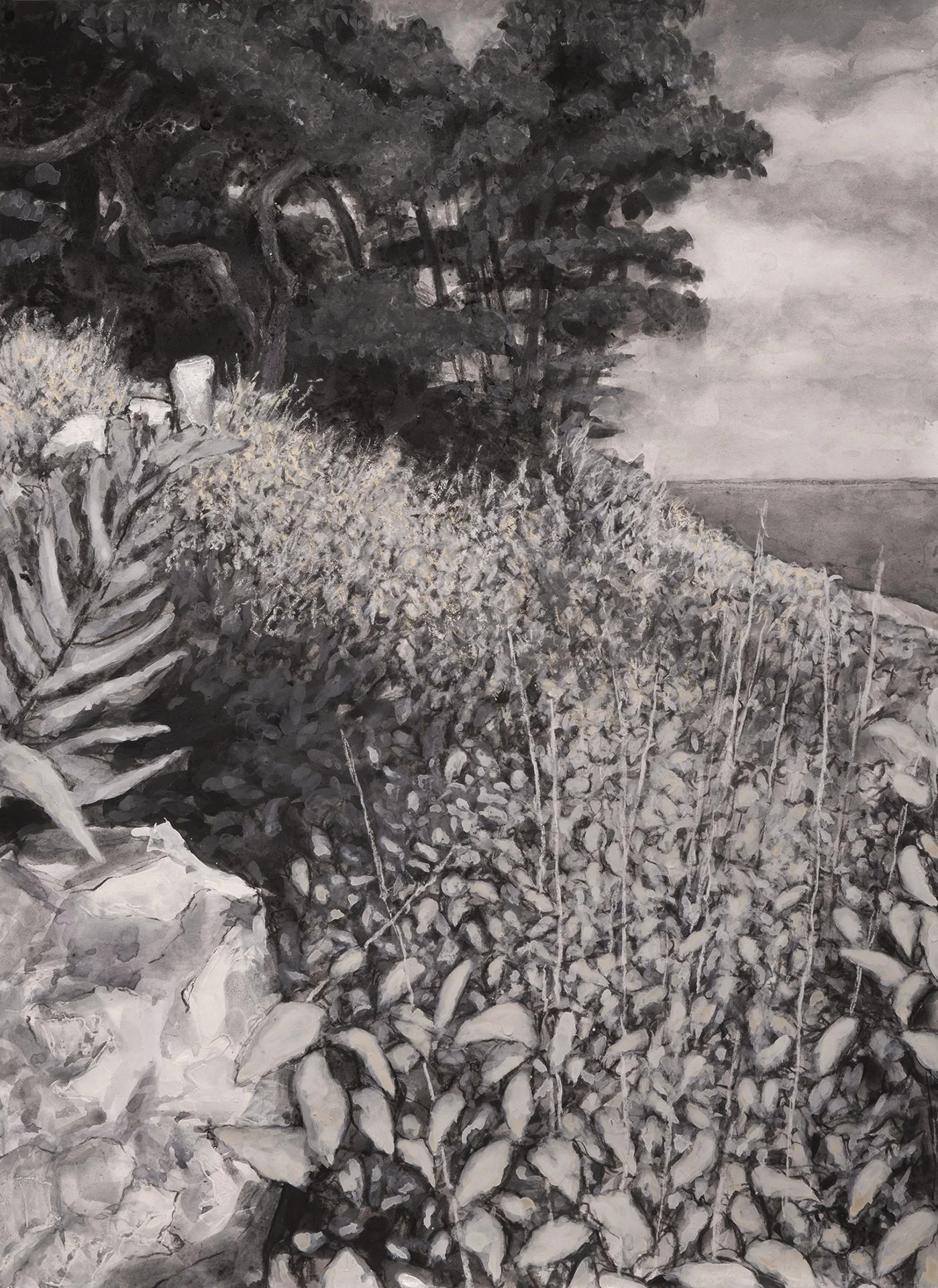 Bristol, Maine gouache/pastel/charcoal 30x22 12 Jan 26