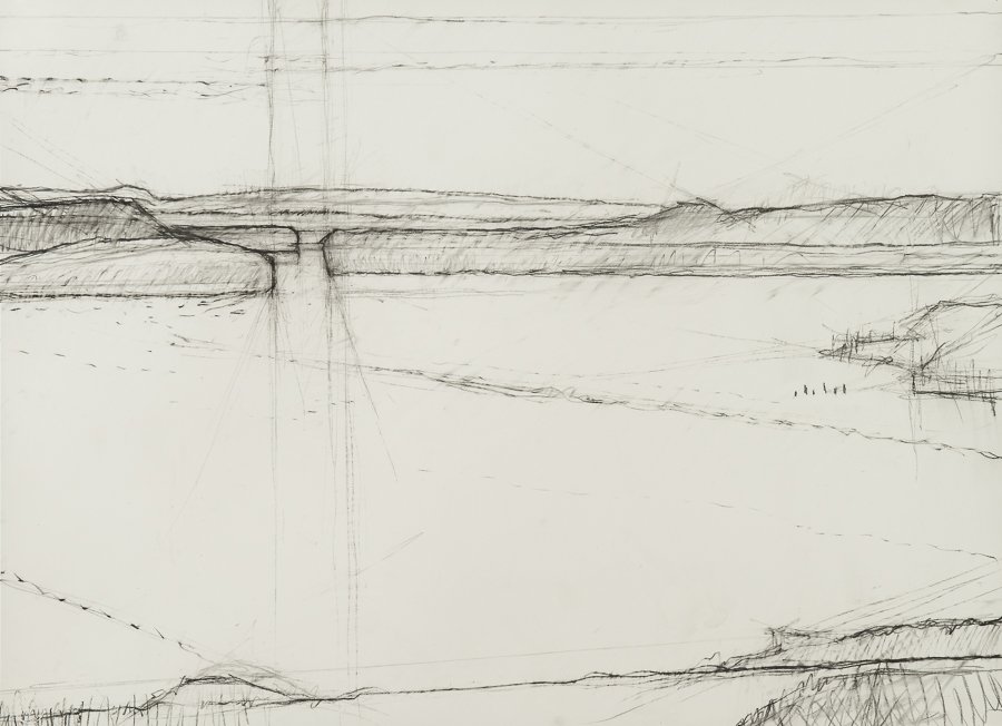 Hummock Pond conte 22x30" June 2015