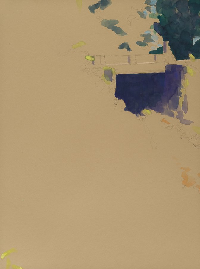 Bridge, Cordova gouache/pencil 30x22" 31 Oct 2015