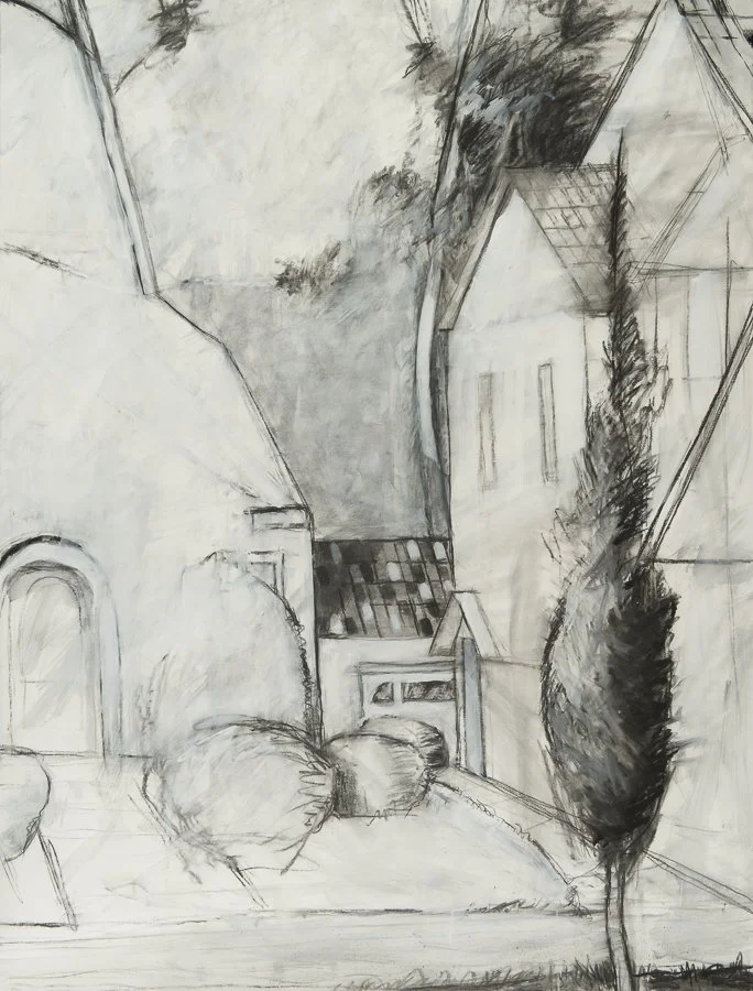 Berry Parkway conte/charcoal/ink/gouache 50x38" June 2015