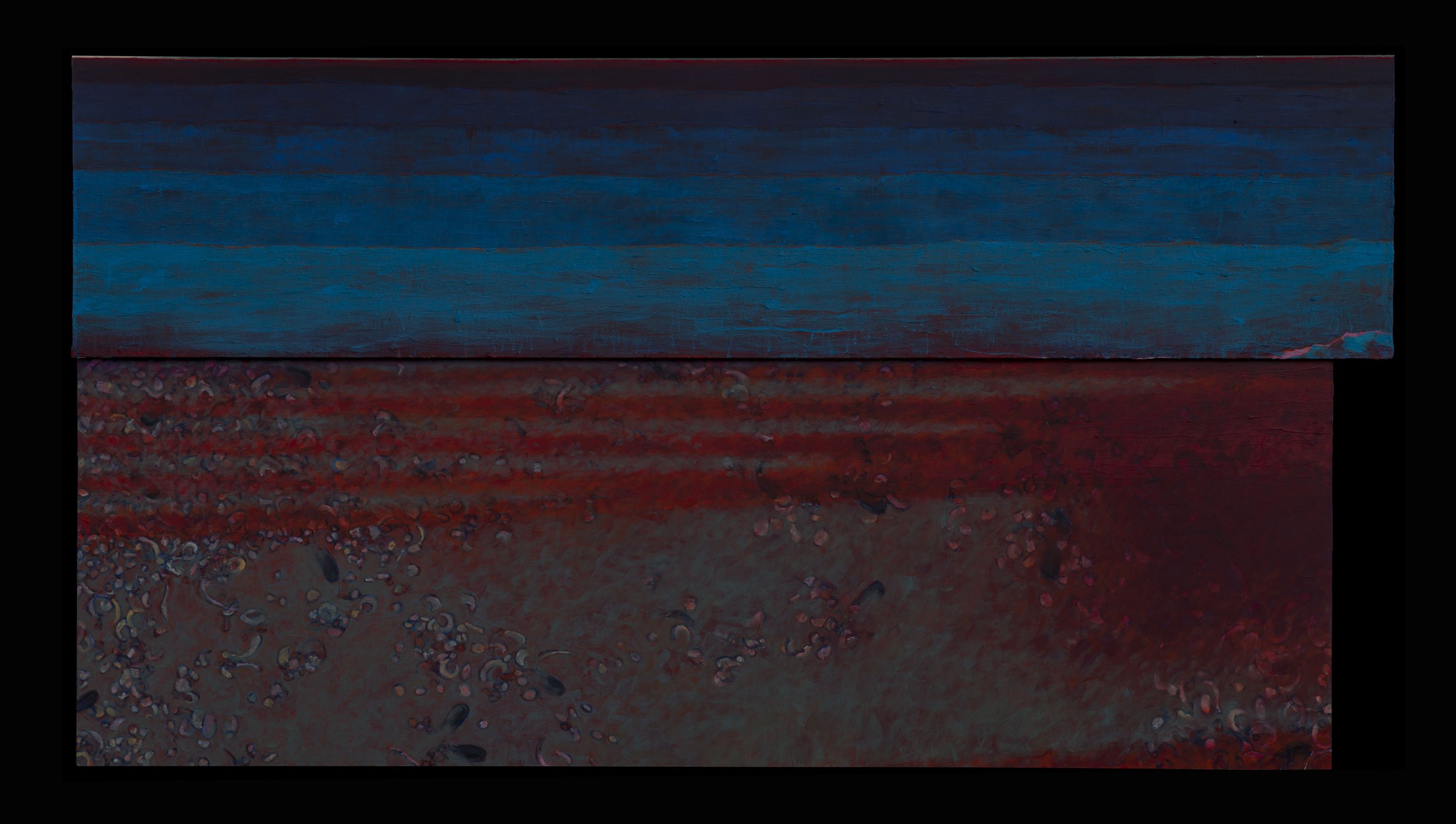 Jetty acrylic on wood 39.75x96.5x5" 2009