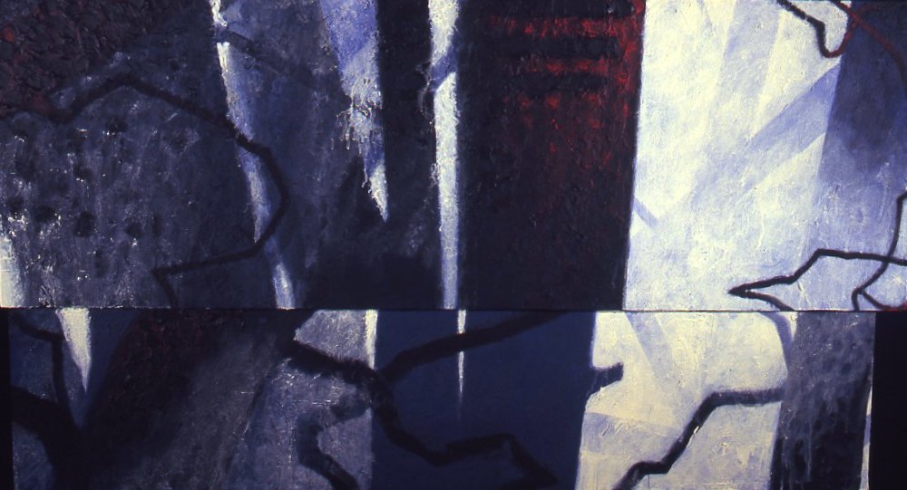 The Walk Home acrylic on wood 39x70x7.5" Sept 06