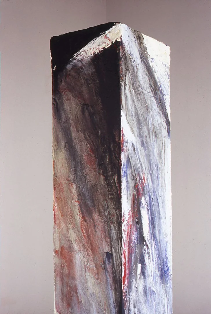Glimpse (Detail) acrylic on wood 96.75x8.5x7.25" 2006