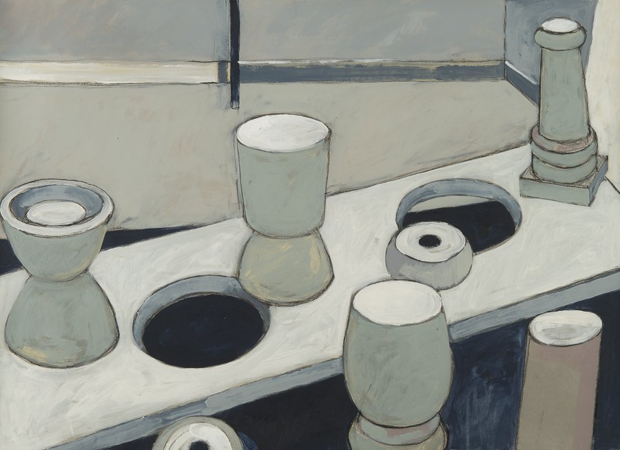 Still life charcoal/gouache/acrylic 22x30" August 2005