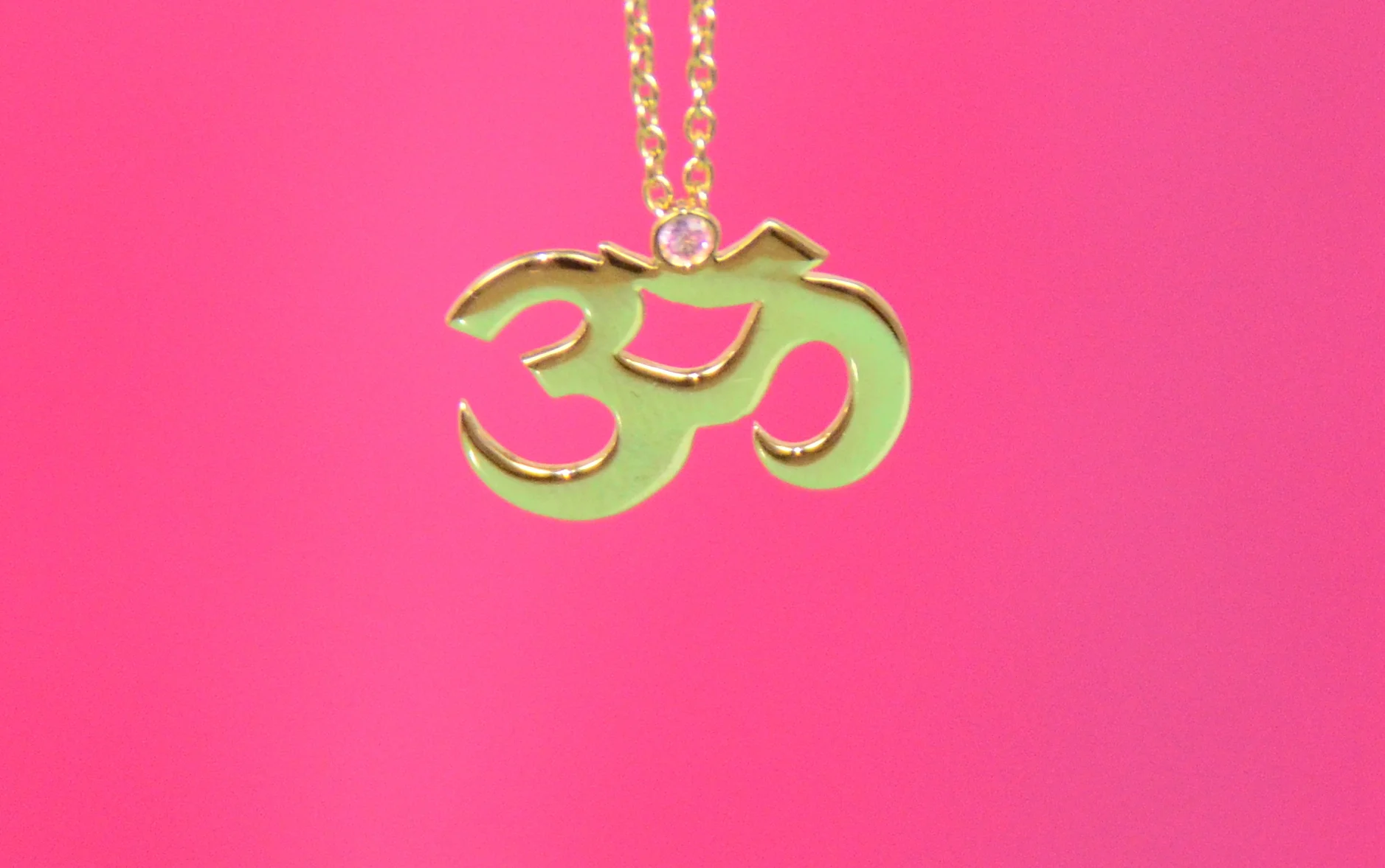 OM 18K Gold OM Necklace - Amethyst