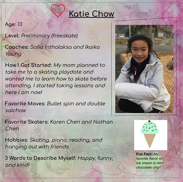 WFSC&rsquo;s skater of the week ⁣⁣
⁣⁣
Katie has many different hobbies outside of skating, she loves school and always looks forward to her French classes! ⁣
⁣⁣
#TeamWFSC #usfigureskating  #skateroftheweek