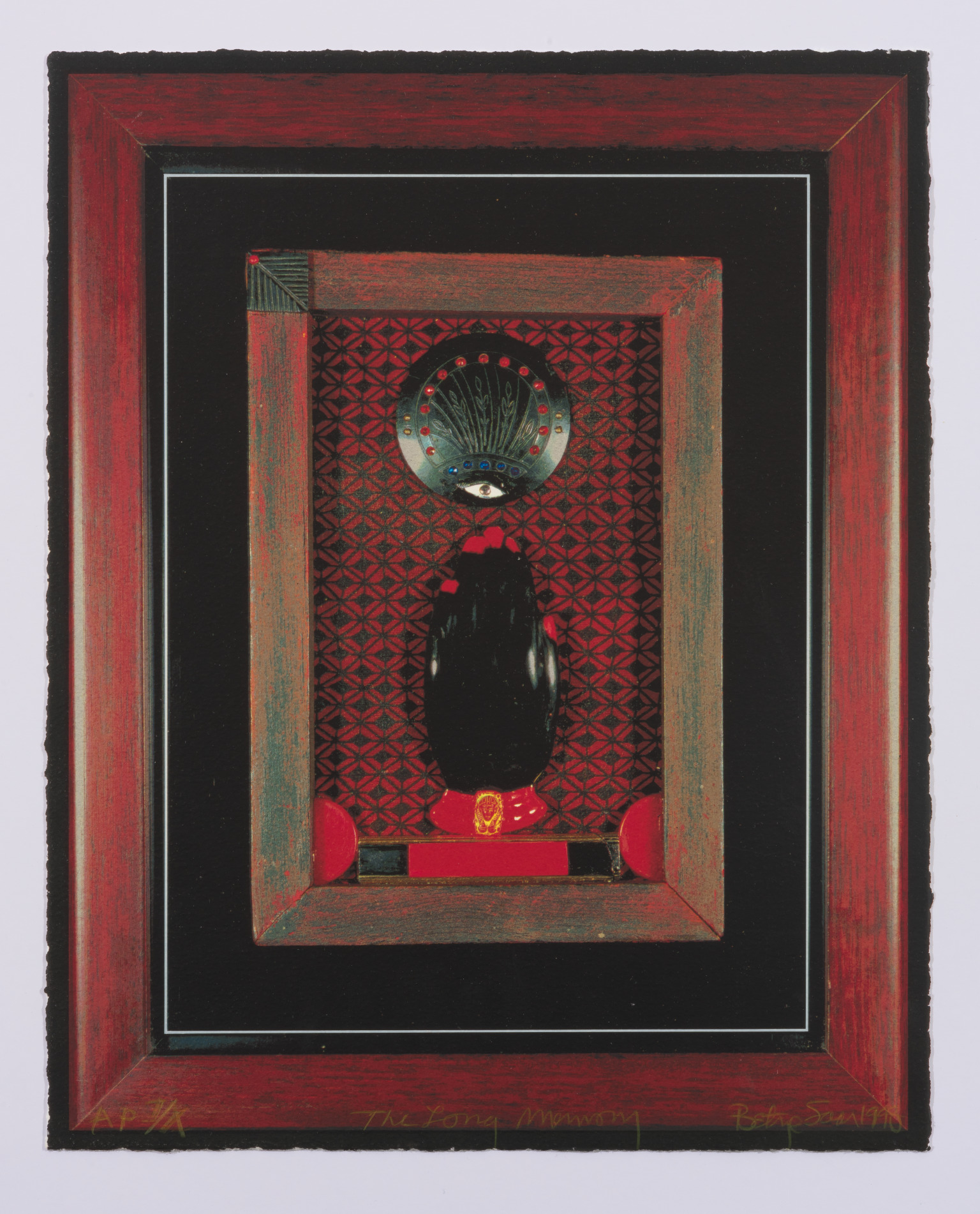 Betye Saar: The Long Memory , 1998; color serigraph; 22 x 19 x 1 in.; BAMPFA, gift of Lorrie and Richard Greene. Image: Courtesy of the artist and Roberts Projects, Los Angeles, California. Photo Robert Wedemeyer.