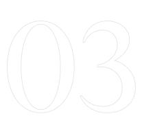 Number 03 in stylized outline font