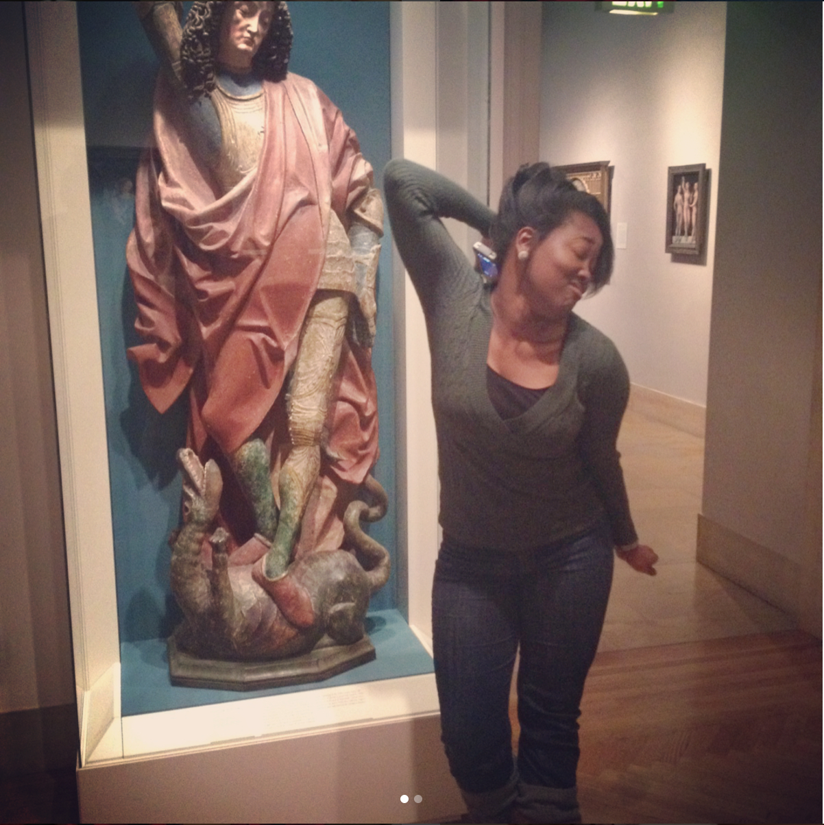 Photo by @denisefosua “That time I went to a museum and spent the whole time impersonating statues and sculptures to distract me from being nervous on a date 😂🤦🏾♀️😂”
