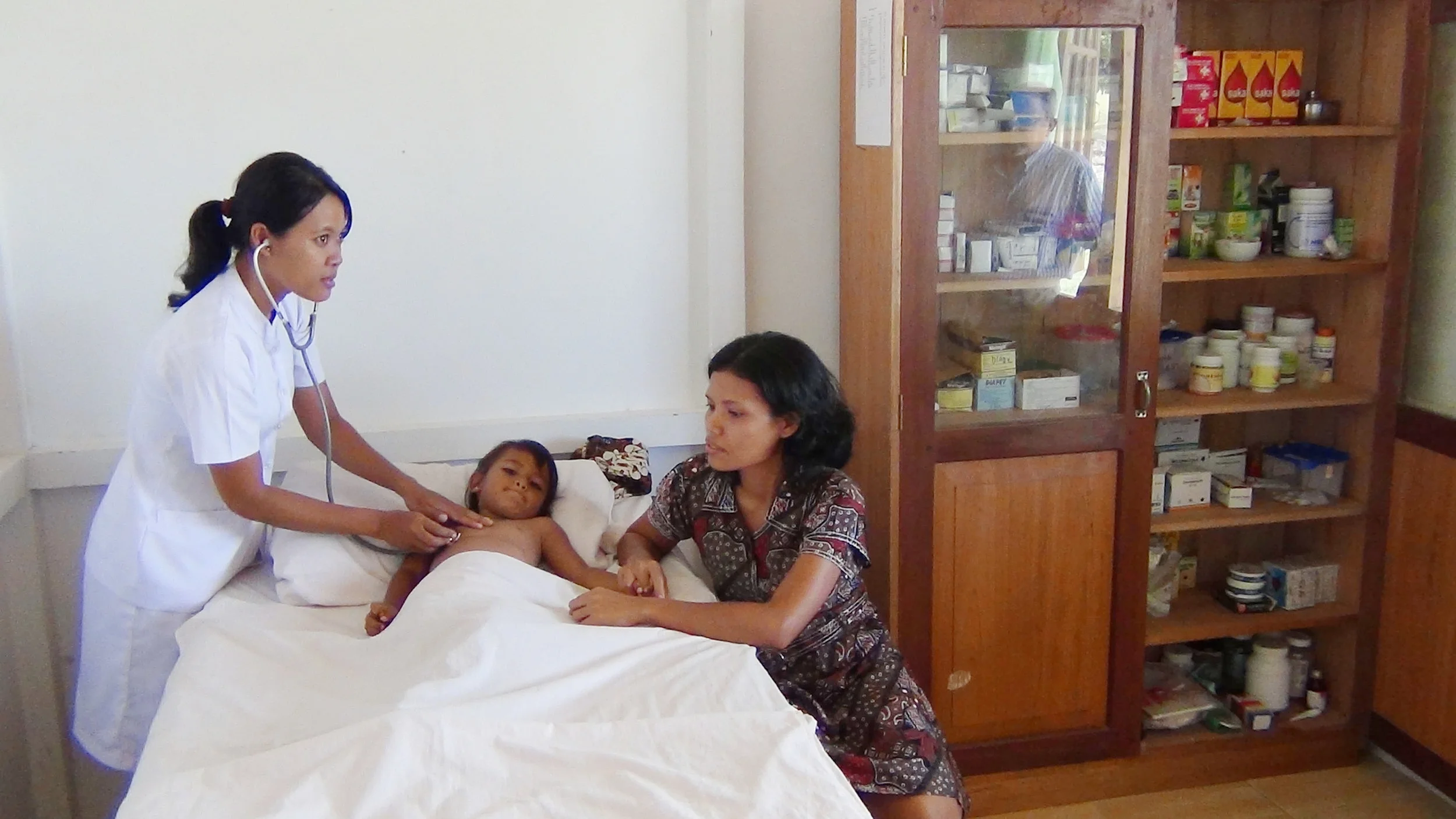 Temporary clinic to treat simple illnesses.
