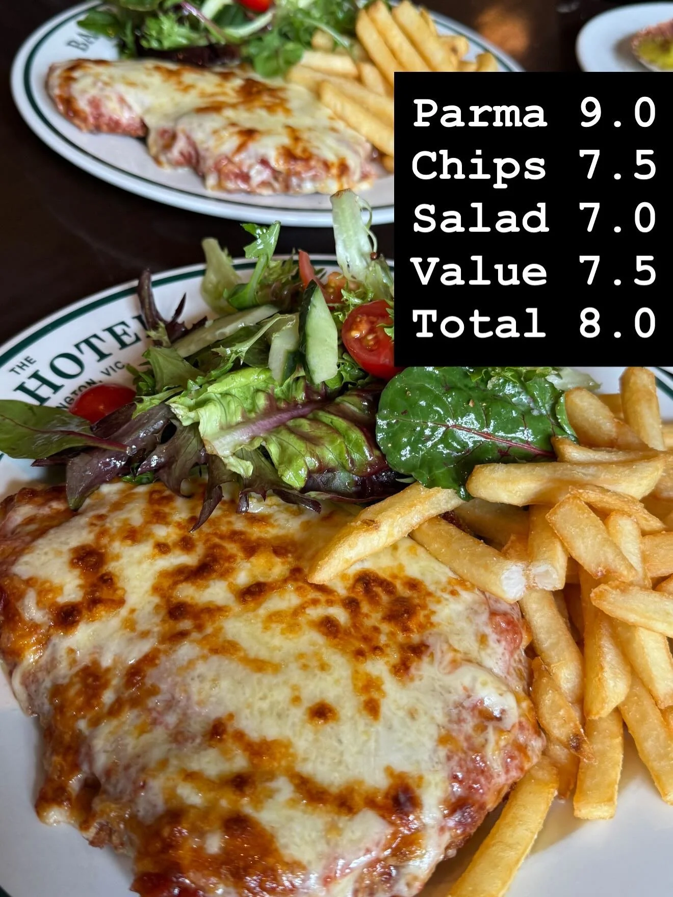 When I heard the @aha_vic awarded the parma at @thebayhotelmornington in Mornington a perfect score of 100/100 earlier this year, I knew I had to check it out.

The pub itself is very cool, with casual vibes and seating both indoors and out. It&rsquo