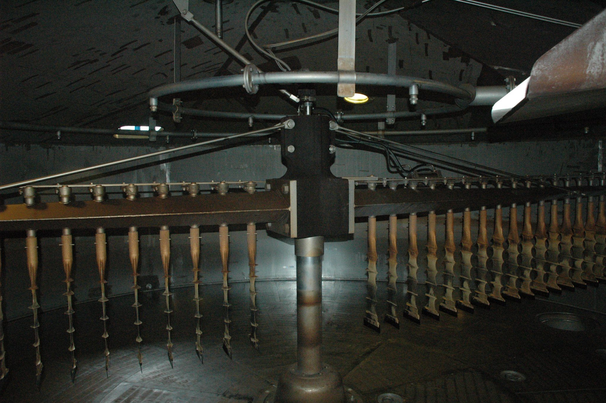 Interior of a mash tun at Tomatin Distillery