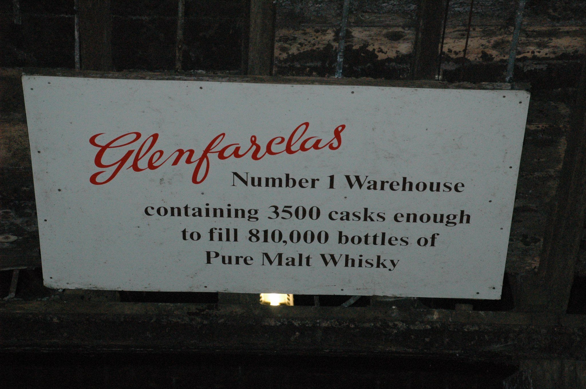 Warehouse sign at the Glenfarclas Distillery