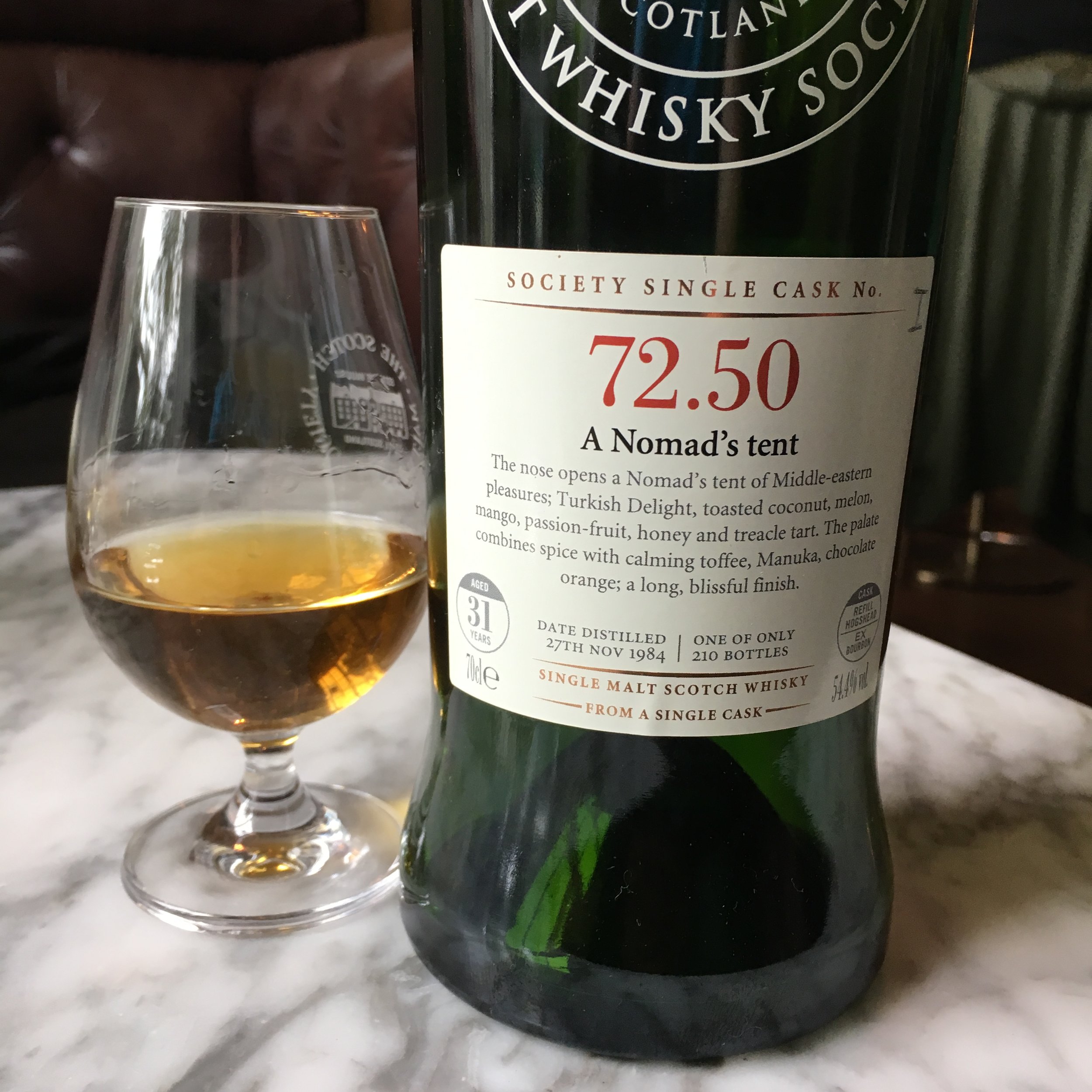 Out and About: SMWS 72.50 “A Nomad’s Tent” (Miltonduff 31 Years)