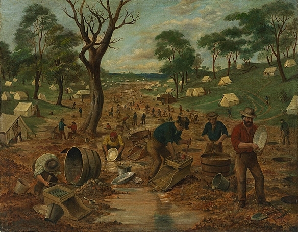 Gold Diggers in Australia (Edwin Stocqueler, 1855)