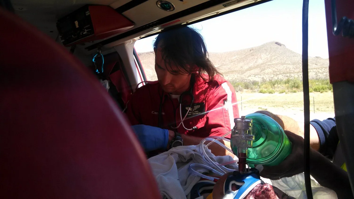 Daniel working as Flight Paramedic in rural New Mexico