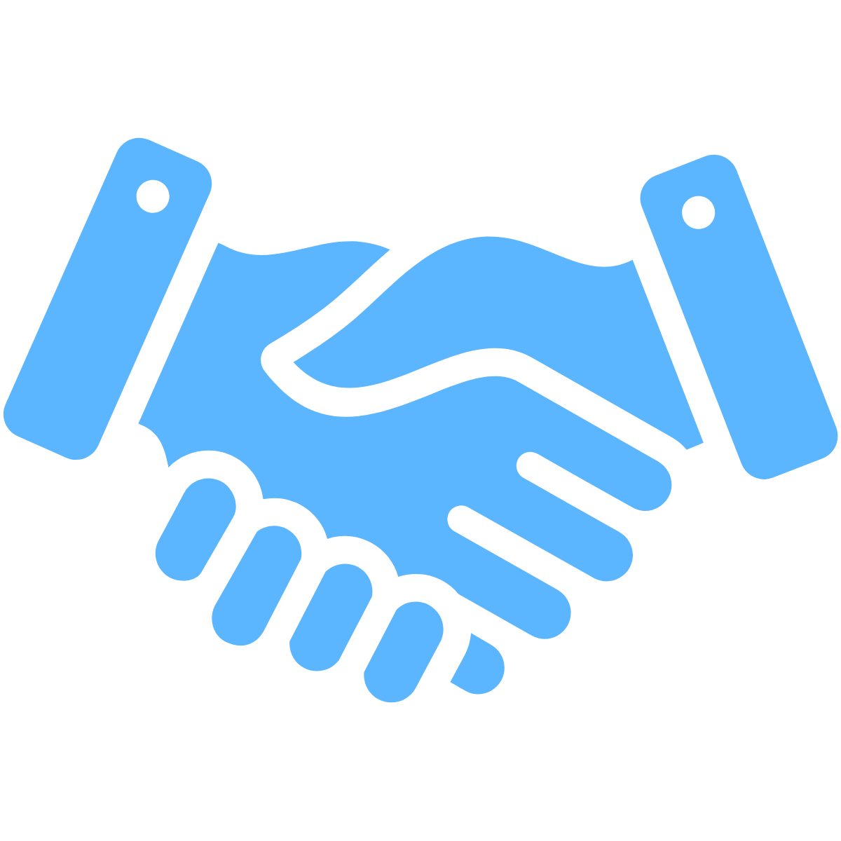 An icon of a hand shake.