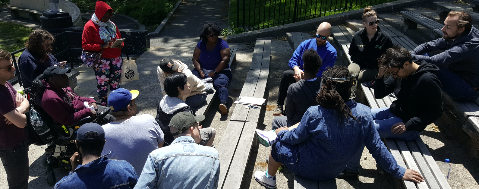 Whole group coming back together to evaluate the orientation and talk next steps