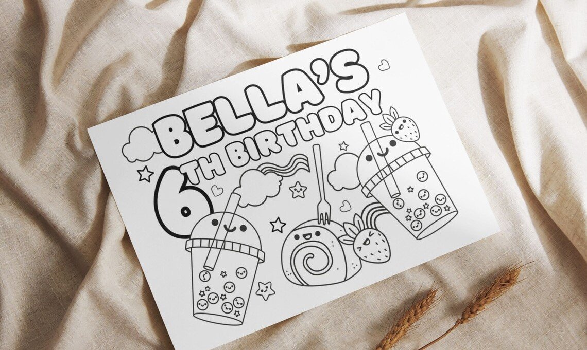 BIRTHDAT PARTY COLORING SHEET ACTIVITY