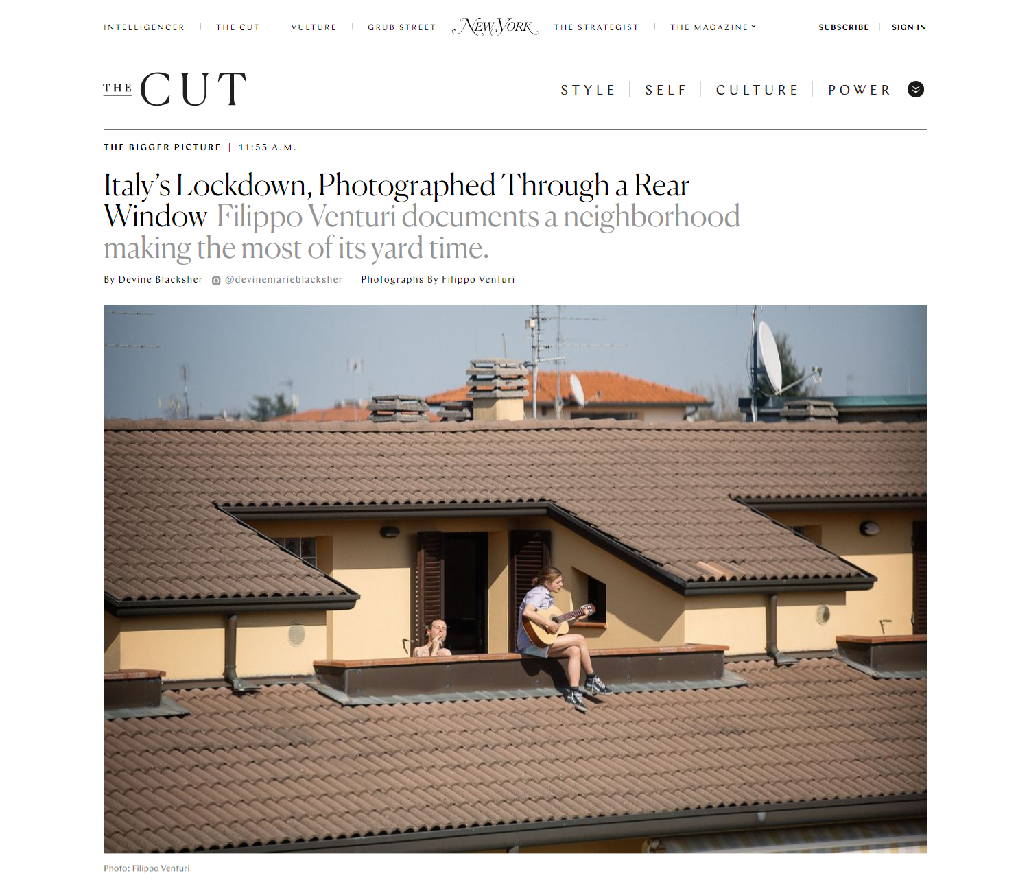  “Yard Time” has been published on The Cut - New York Magazine 