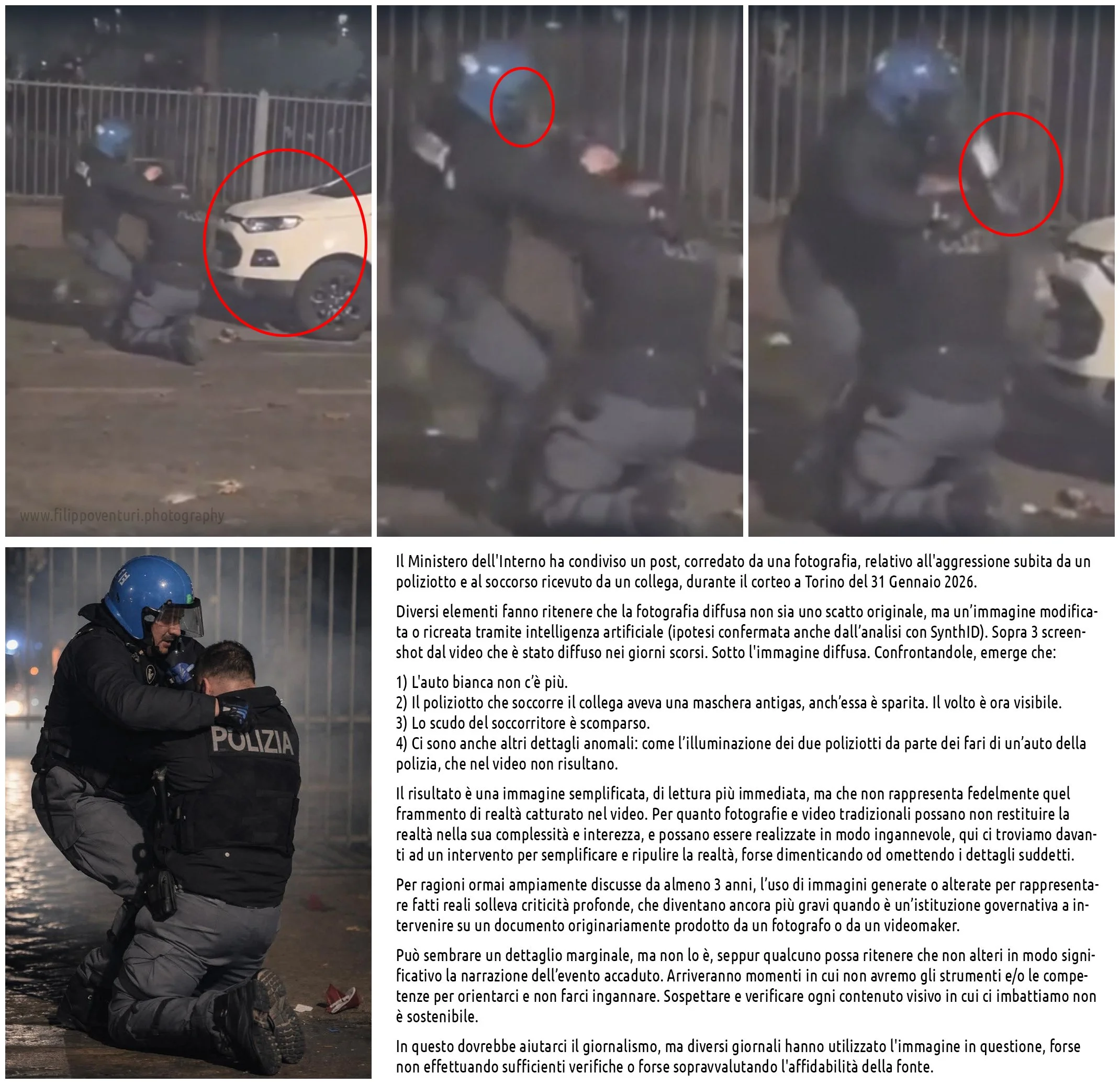 Il poliziotto aggredito e l'intelligenza artificiale