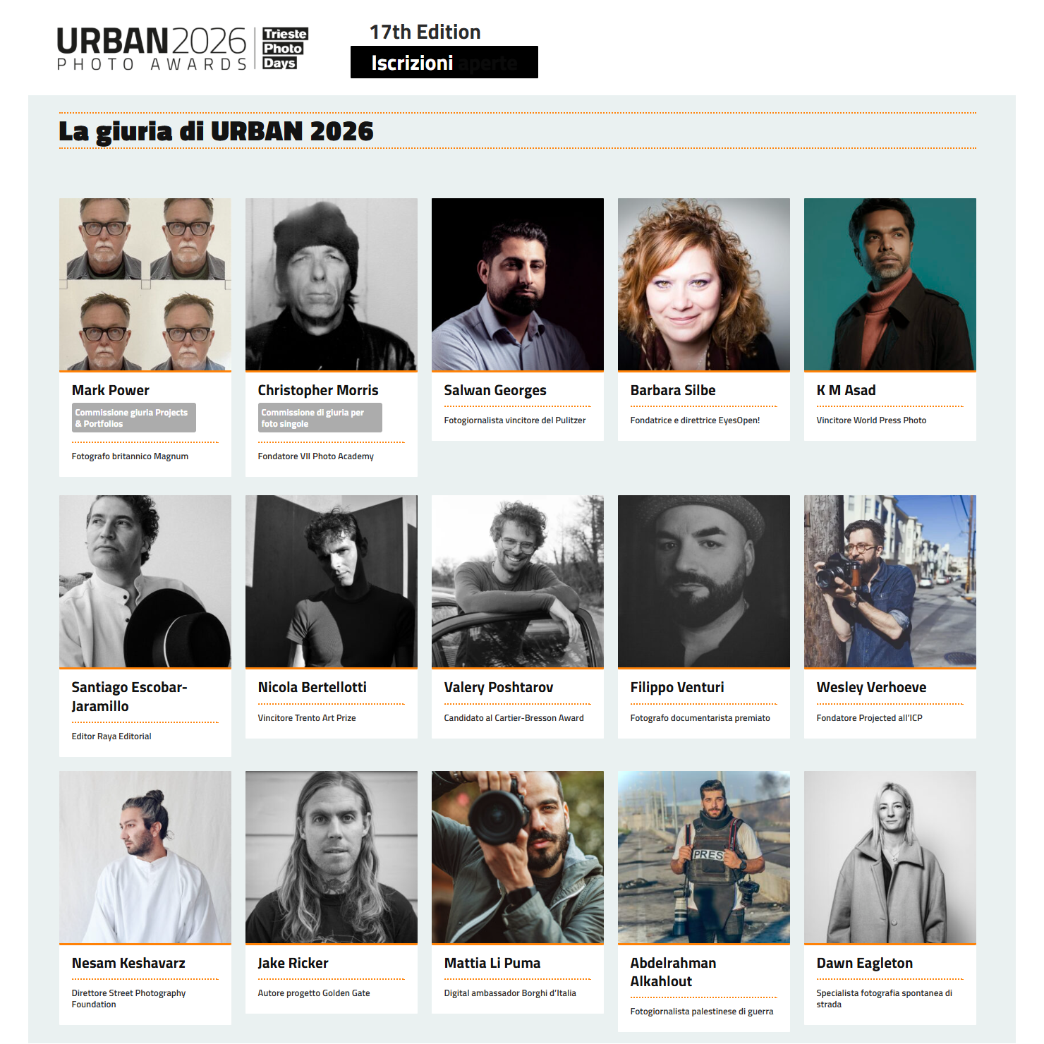 Giurato all'Urban Photo Awards