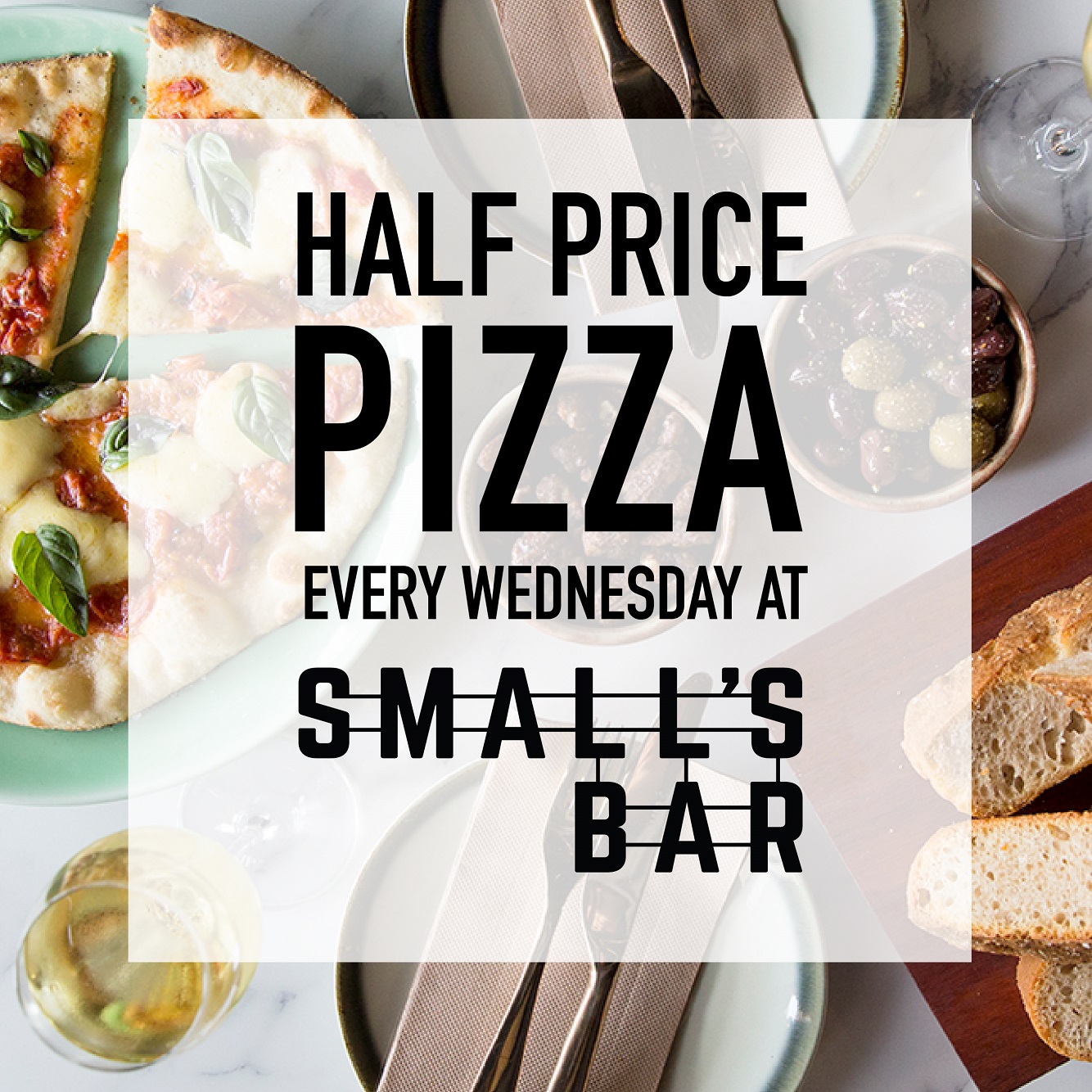 Half Price Pizza Wednesday!