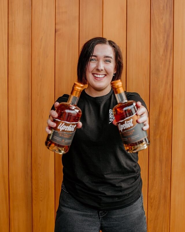 Hi friends 👋 this is Aislinn from Small's Bar

Aislinn is pretty pumped because she is holding not one... but TWO bottles of her personal favourite item behind the bar.... Whipper Snapper Distillery Upshot Whiskey! 🥃🥃 This well rounded whiskey is 